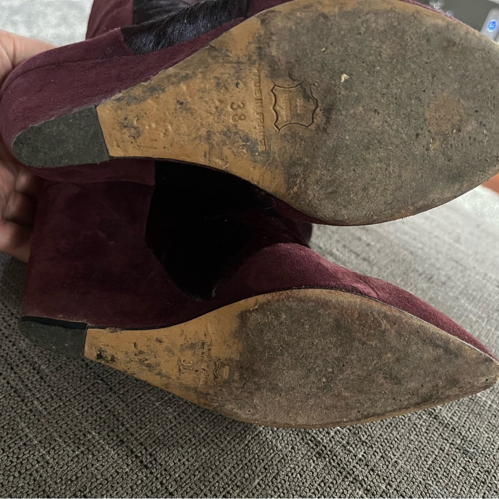 Isabel Marant Women’s Suede Fur Lazio Wedge Boots Sz 38 US Sz 7 - Picture 5 of 16